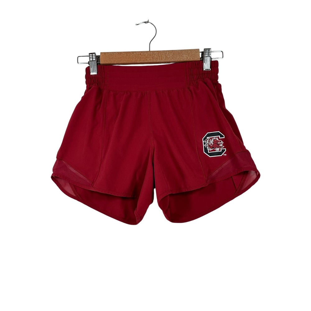 Lululemon Womens South Carolina Gamecocks Hotty Hot High-Rise Lined Shorts 4 Red
